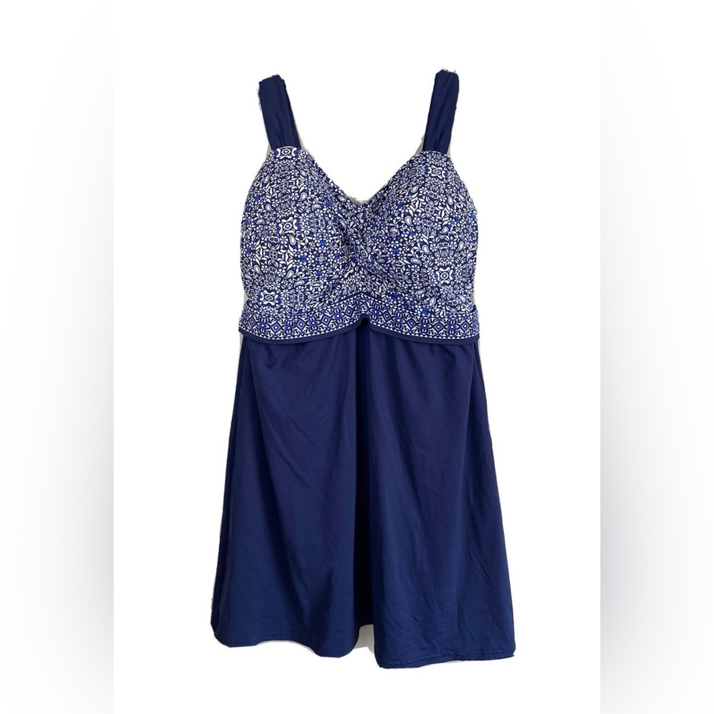 Lands End Mosaic Pattern Swim Dress